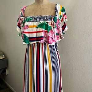 Hawaiian print maxi dress